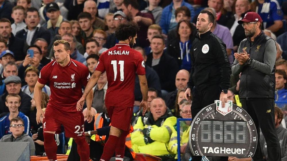 لماذا عانق كلوب صلاح بعد هدف ستوريدج؟