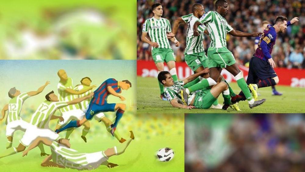 لوحة فنية لميسي من وحي الخيال تتجسد على أرض الواقع