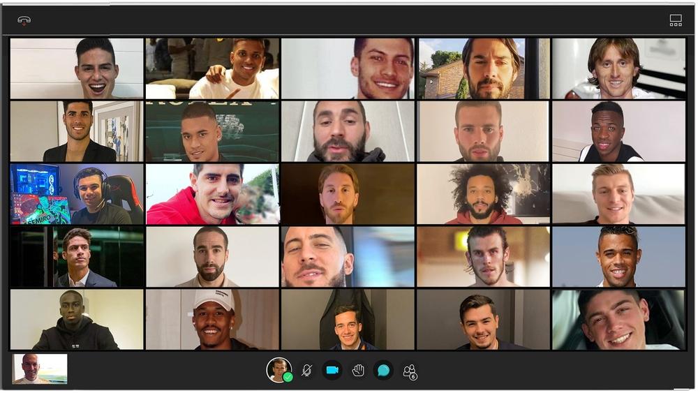 زيدان يجمع كامل تشكيلة ريال مدريد في محادثة فيديو "جماعية"