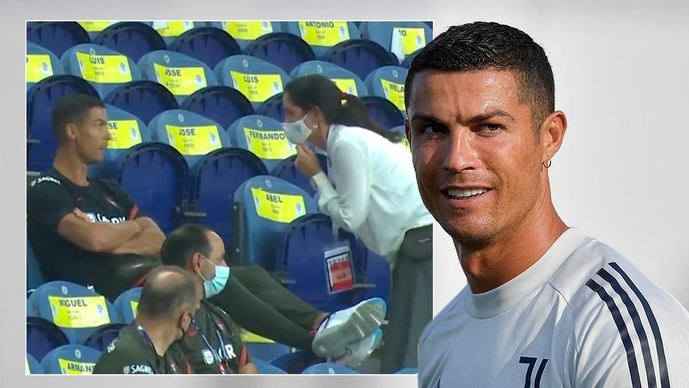 موظفة في الملعب تحث كريستيانو رونالدو على ارتداء الكمامة والبرتغالي يردّ بـ"الالتزام" دون اعتراضٍ أو جواب