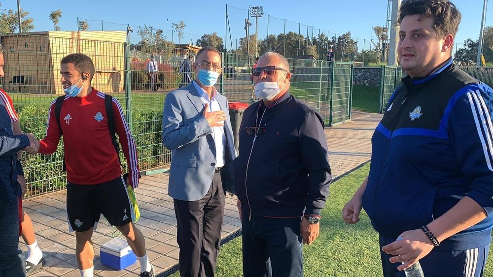 لقجع وأبو ريدة يزوران بيراميدز في حصته التدريبية الأخيرة قبل نهائي كأس الكونفدرالية