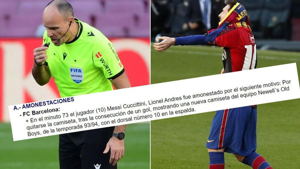 بعد احتفالية ميسي.. حكم مباراة برشلونة وأوساسونا "يبهر" المتتبعين في تقريره بتحديد "موسم" ارتداء مارادونا لقميص نيولز أولد بويز!