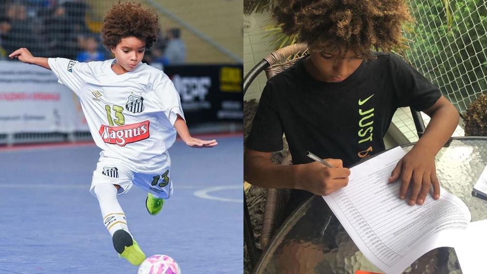 متفوقا على نيمار وميسي وجميع النجوم.. طفل برازيلي (8 سنوات) يصبح أصغر لاعب يوقع عقدا مع "نايكي"!