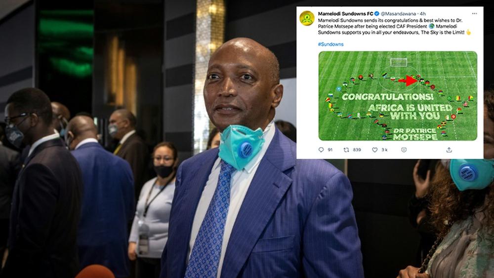 ماميلودي سان داونز يهنئ موتسيبي باستعراض علم "البوليساريو"!