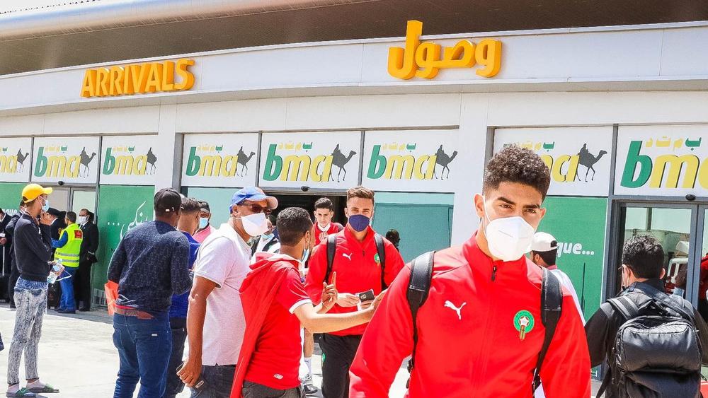 بعثة "أسود الأطلس" تحط الرحال بنواكشوط تأهبا لمواجهة المنتخب الموريتاني