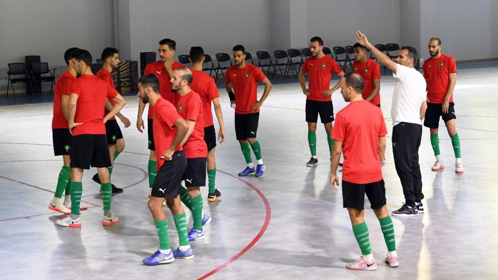 المنتخب الوطني لكرة القدم داخل القاعة يجري حصة تدريبية استعدادا لمواجهة السعودية