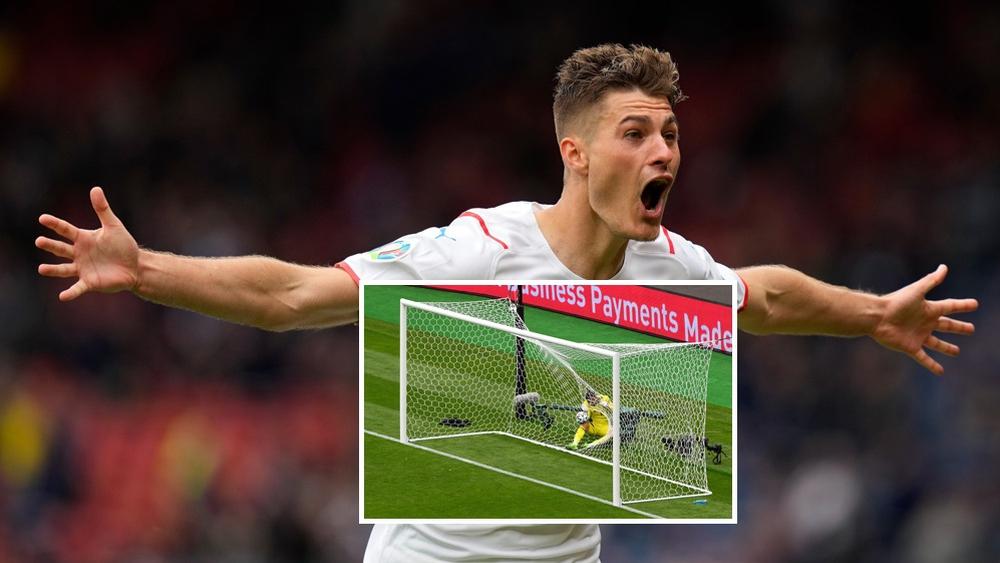 بالفيديو/ "باتريك شيك" يهز شباك اسكتلندا بهدف "عالمي" من منتصف الملعب