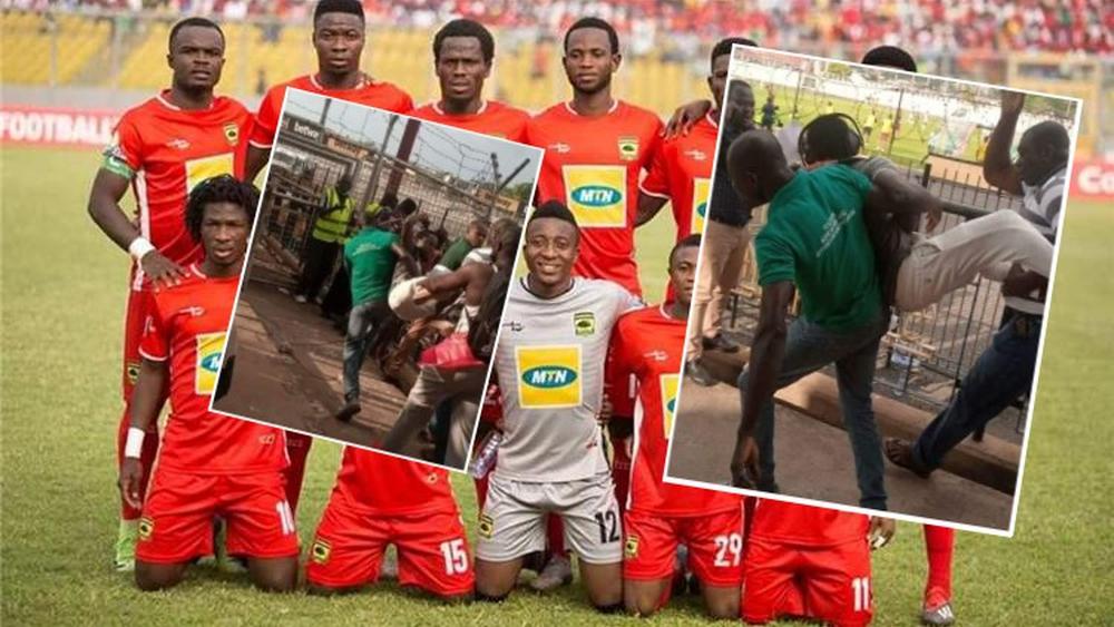 جماهير أشانتي كوتوكو الغاني تحمل معلق مباراتها أمام كاريلا خارج "غرفة التعليق" بعد وصفه ضربة جزاء لصالح فريقها بـ"الظالمة"