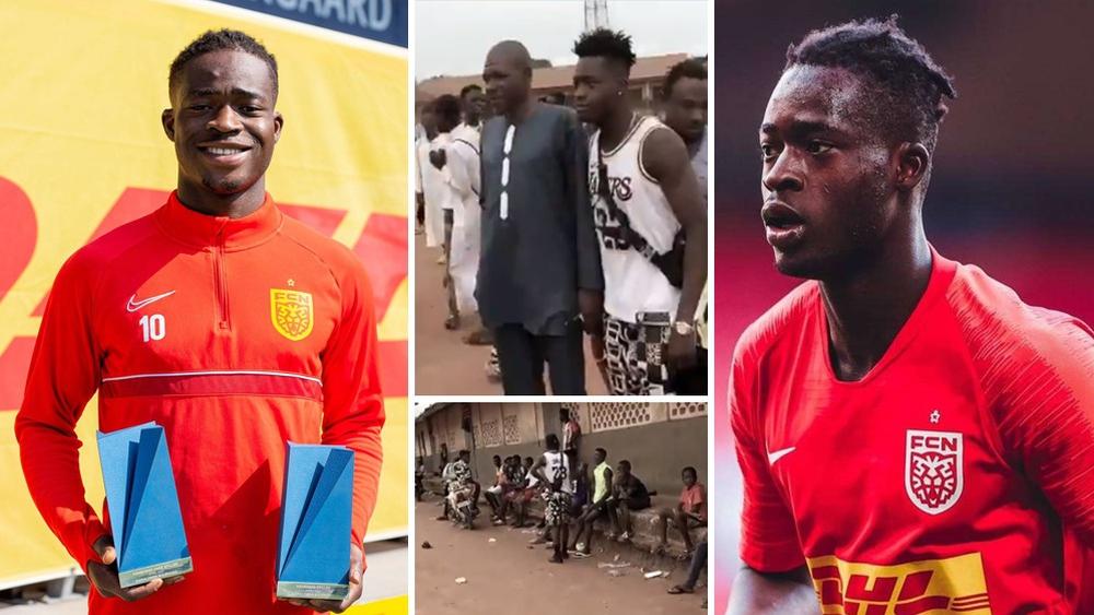 بعد ارتباط اسمه بالانتقال إلى أياكس.. الشاب "سليمان كمال الدين" يعود إلى "جذوره" ويزور الأحياء "المهمشة" في غانا