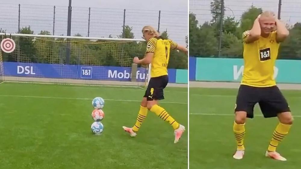 في فيديو نشرته الـ"بوندسليغا".. هالاند يُبهر الجميع بدقته العالية في التصويب على المرمى