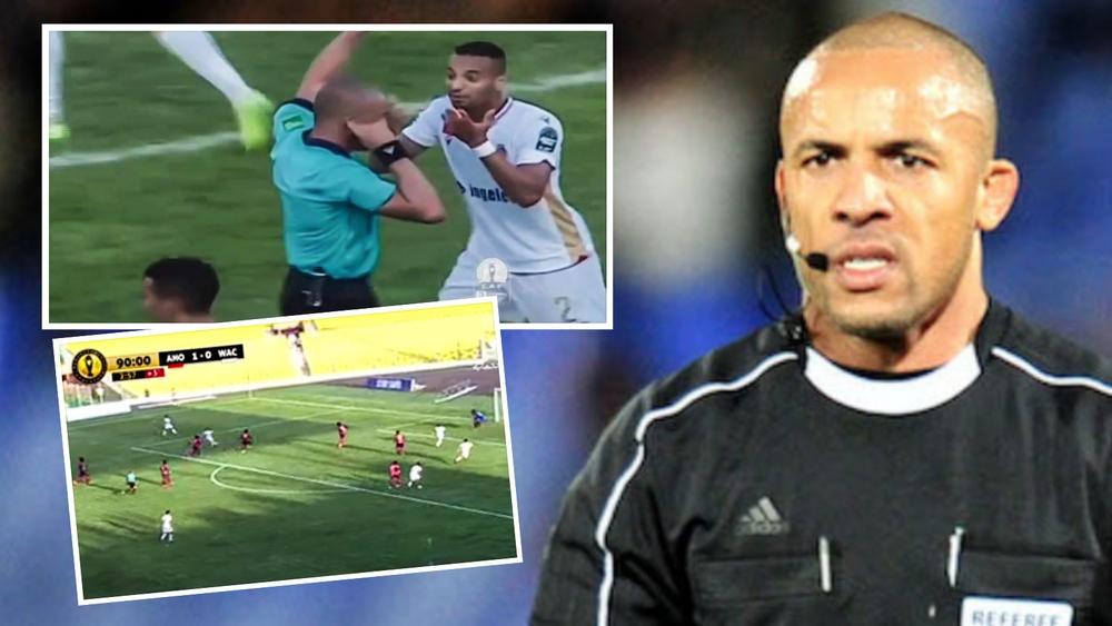 احتجاج ودادي على الحكم الأنغولي "هيلدر مارتينز" في مواجهة قلوب الصنوبر الغاني