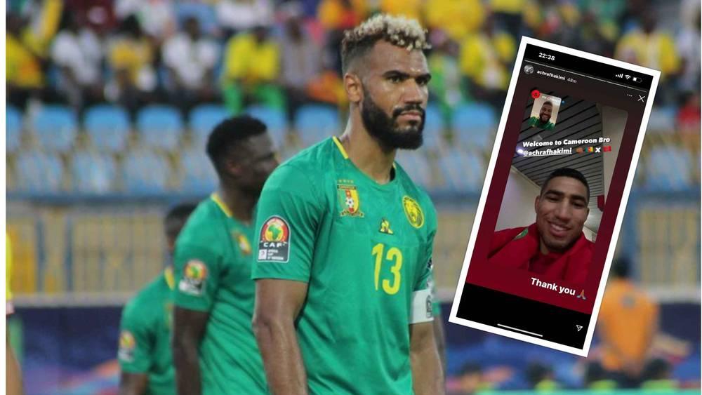 في اتصال مرئي بينهما.. الكاميروني تشوبو موتينغ يُرحّب بحكيمي في بلاد "الأسود غير المروضة"