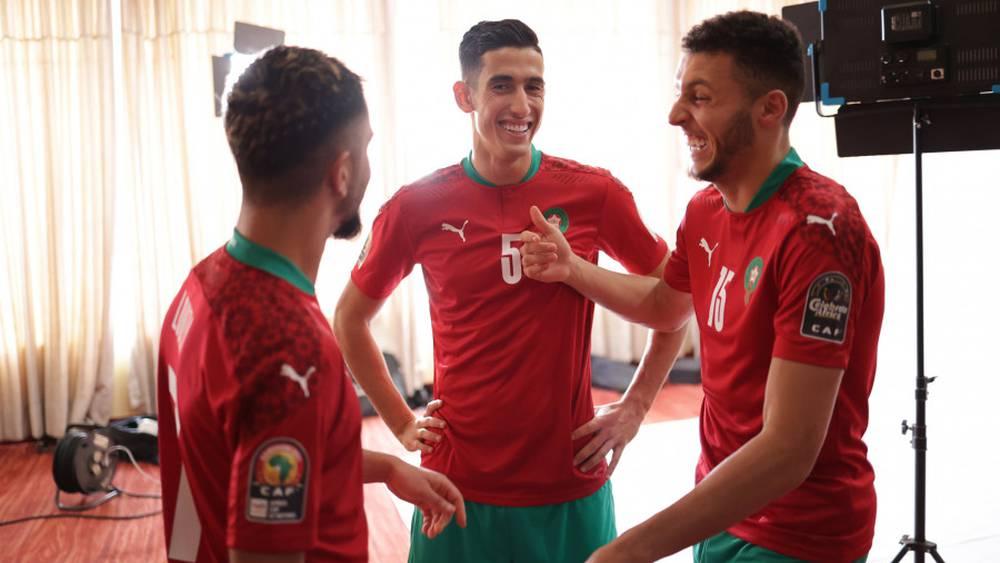 CAN 2021 : séance de shooting officiel des Lions de l'Atlas