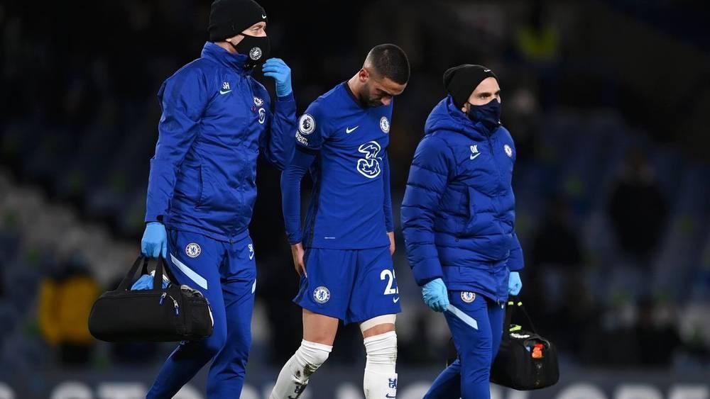 حكيم زياش يغادر مواجهة تشيلسي وليل متأثرا بالإصابة