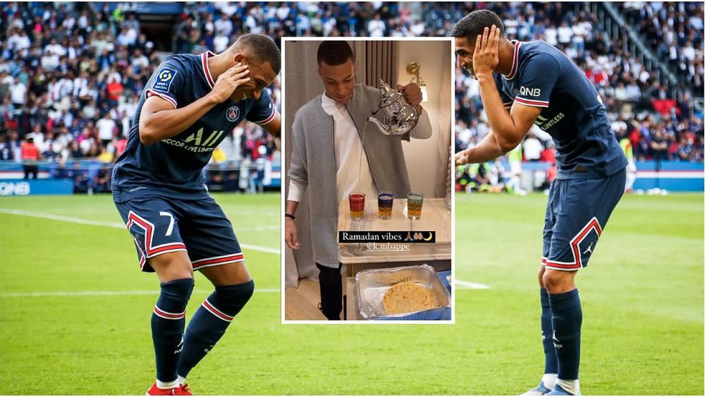 بصورة تضم مبابي يصب الشاي على الطريقة المغربية.. حكيمي يشارك الإفطار مع صديقه الفرنسي ويكتب: "أجواء رمضان"