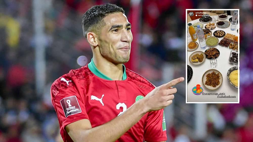 حكيمي مشاركا متابعيه مائدة الإفطار: "صحة فطوركم"