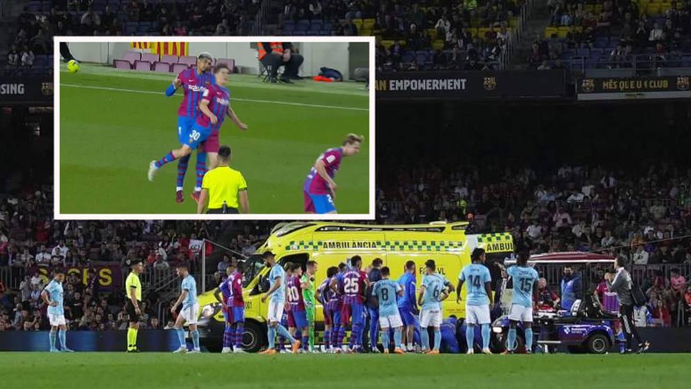 "سيارة الإسعاف" تنزل إلى "كامب نو" لنقل أراوخو بعد سقوطه "المرعب" ضد سيلتا فيغو