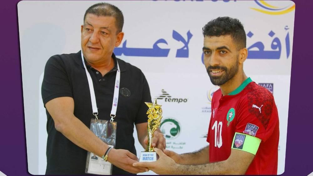 كأس العرب لـ"الفوتسال"/ بعد إسقاط الصومال بـ(16-0).. سفيان المسرار ينال جائزة أفضل لاعب في المباراة
