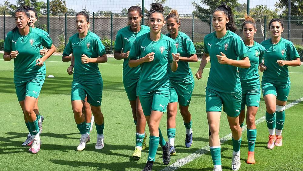 Première séance d'entraînement des Lionnes de l'Atlas après la victoire contre le Botswana