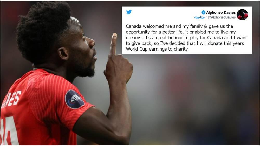 ألفونسو ديفيز: "كندا رحبت بعائلتي ومنحتنا فرصة الحياة لذا قررت التبرع بأرباح المونديال للجمعيات الخيرية ورد الجميل لهذا البلد"
