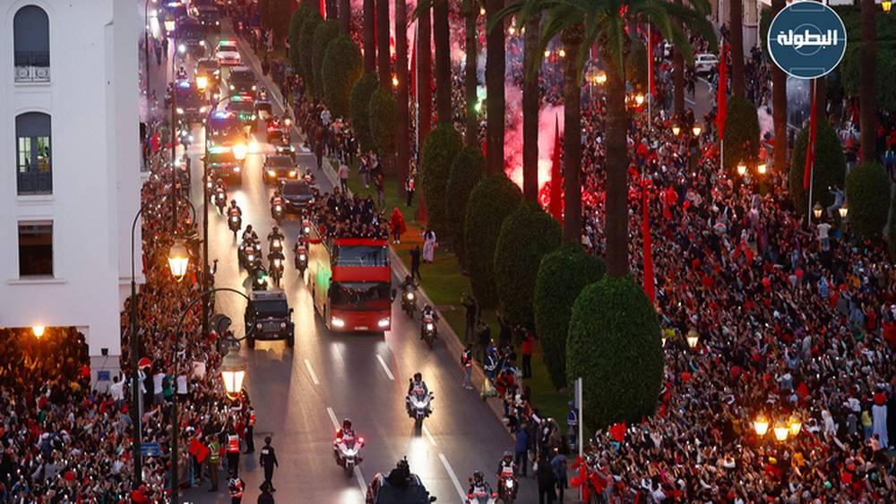 Mountakhab - Les Lions de l’Atlas accueillis en héros à Rabat