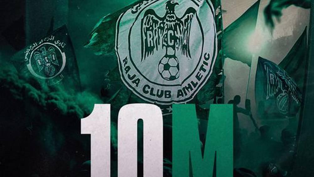 الرجاء الرياضي يتجاوز الـ10 ملايين متابع على منصات مواقع التواصل الاجتماعي