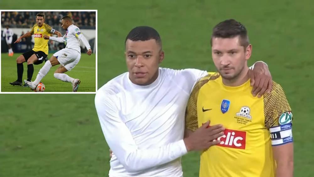 مبابي يهدي قميصه لقائد فريق "بايس دي كاسل" وعضو في "الألتراس" المساندة لباريس سان جيرمان