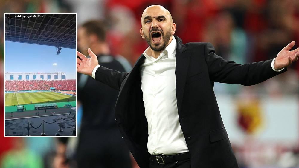 الركراكي يتابع مباراة الوداد والهلال من مدرجات ملعب "الأمير مولاي عبد الله"