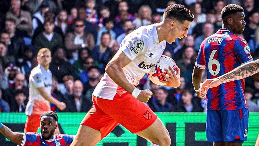 أكرد يسجل هدفه الثاني بقميص وست هام ضد كريستال بالاس في الدوري الإنجليزي