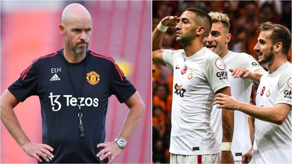 مدرب مانشستر يونايتد ينوه بحكيم زياش قبل مواجهة غالطة سراي في دوري أبطال أوروبا