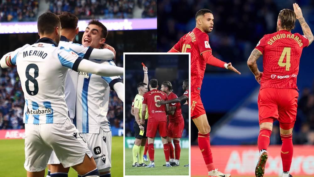 هدف النصيري و"طرد" راموس.. إشبيلية ينهزم ضد سوسيداد ويتعرض للهزيمة الخامسة