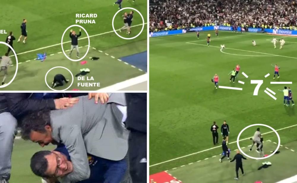 صور | دكة برشلونة احتفلت بجنون بهدف ميسي القاتل