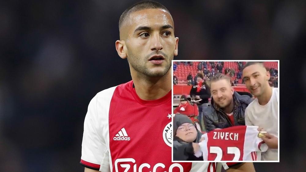 زياش يخطف الأنظار بـ"إنسانيته" ويدخل الفرحة في قلب مشجع من ذوي الاحتياجات الخاصة