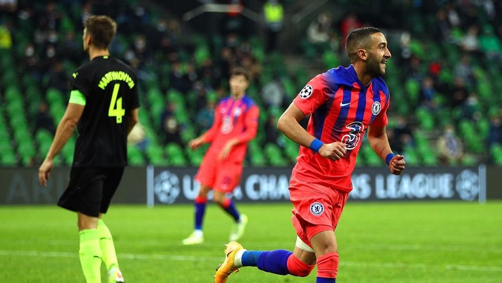في أول ظهور له كأساسي.. حكيم زياش يسجل في فوز تشيلسي بـ"رباعية" على كراسنودار