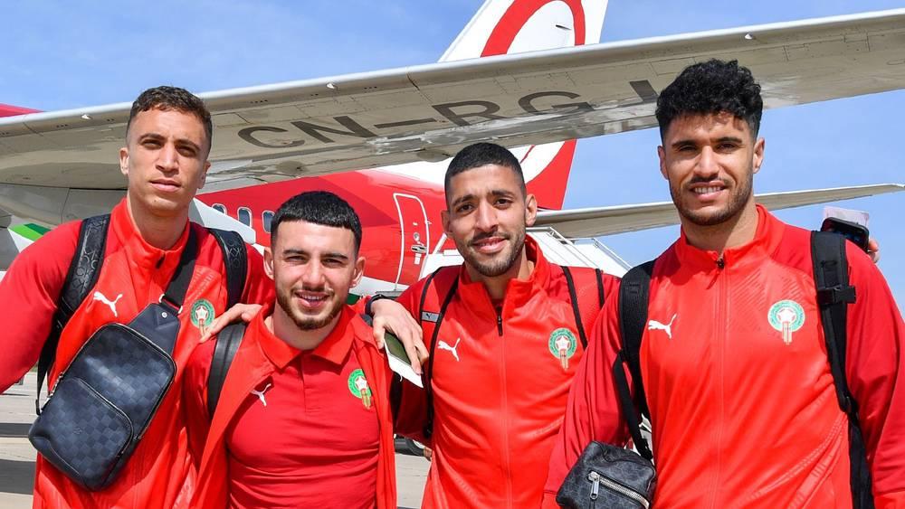 بعثة المنتخب المغربي تتوجه لمطار كينشاسا استعدادا لرحلة العودة