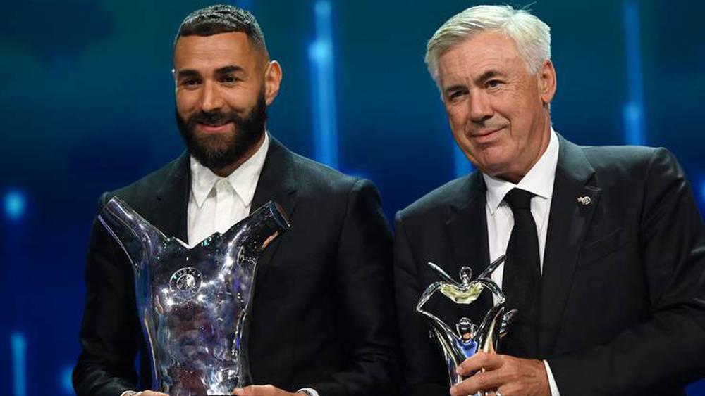 Officiel: Carlo Ancelotti et Karim Benzema récompensés comme meilleur entraîneur et meilleur joueur d'Europe