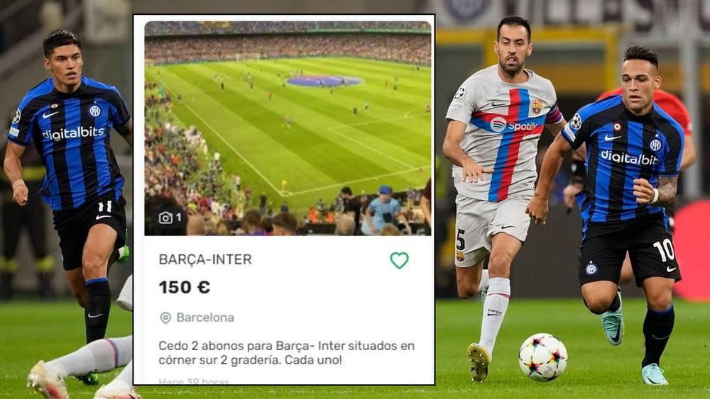 مشجعو برشلونة يعرضون تذاكر مباراة الإنتر للبيع والنادي يخشى تكرار "سيناريو" تفويت عدد كبير من المقاعد للضيوف في الـ"كامب نو"