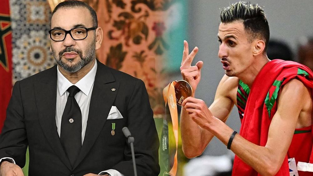 الملك محمد السادس يهنئ سفيان البقالي بعد فوزه بذهبية سباق 3000 متر موانع ضمن بطولة العالم لألعاب القوى